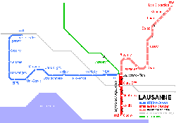 Схема метро Лозанны